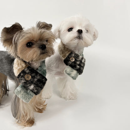 Pet Tartan Plush Scarf