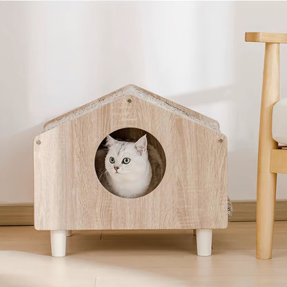 Cat Furniture Set - Indoor Cat House & Side Table