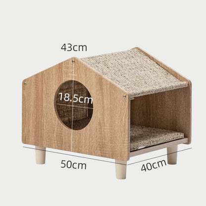 Cat Furniture Set - Indoor Cat House & Side Table