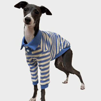 2-Leg | Striped Cotton Dog Polo Shirt