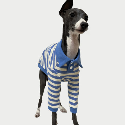 2-Leg | Striped Cotton Dog Polo Shirt