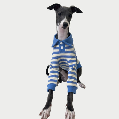 2-Leg | Striped Cotton Dog Polo Shirt