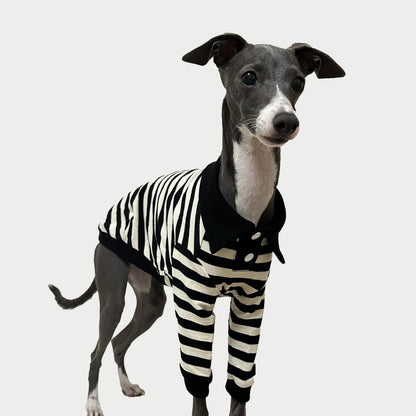 2-Leg | Striped Cotton Dog Polo Shirt