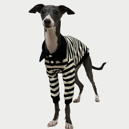 2-Leg | Striped Cotton Dog Polo Shirt