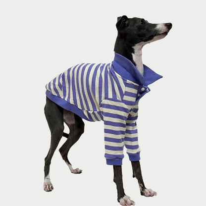 2-Leg | Striped Cotton Dog Polo Shirt