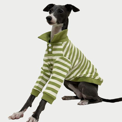 2-Leg | Striped Cotton Dog Polo Shirt